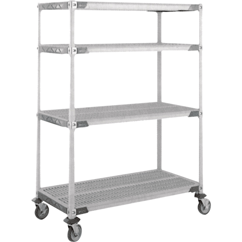 Chariot MetroMax i sur roulettes &agrave; tige, 4 tiers, 18" x 69" x 48", Capacit&eacute; 900 lb Nassau Supply