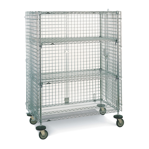 Chariots en treillis m&eacute;tallique, Chrom&eacute;, 21-1/2" x 68-1/2" x 40", Capacit&eacute; 500 lb Nassau Supply