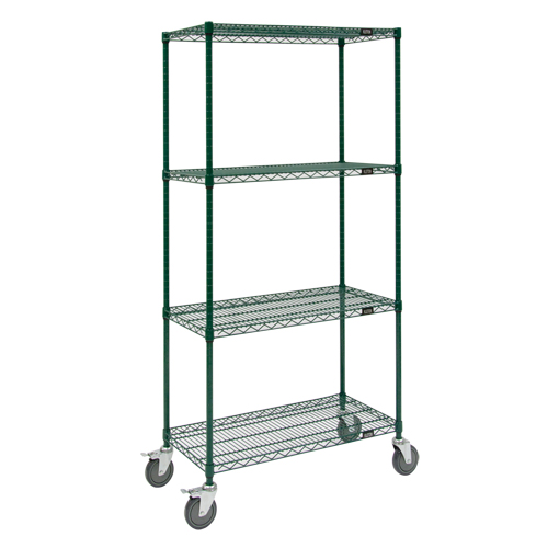 Wire Shelf Cart, Epoxy Finish, 36" x 80" x 18", 800 lbs. Capacity Nassau Supply