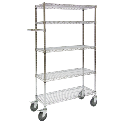Chariots &agrave; pousser, Chrom&eacute;, 30' x 60" x 14", Capacit&eacute; 800 lb Nassau Supply