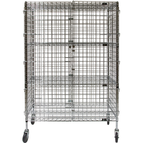 Security Cart, Chrome Plated, 48" x 69" x 24", 500 lbs. Capacity Nassau Supply