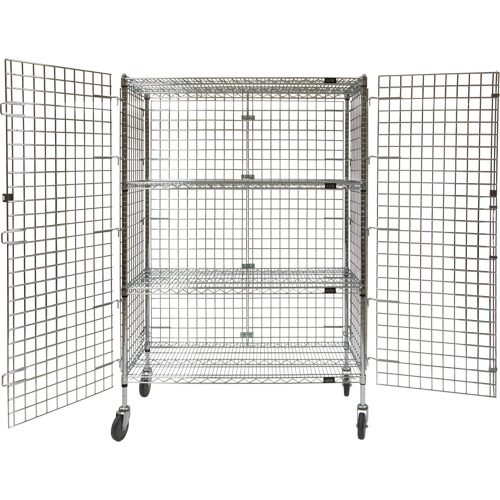 Security Cart, Chrome Plated, 48" x 69" x 24", 500 lbs. Capacity Nassau Supply