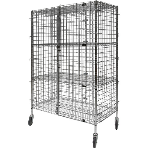 Security Cart, Chrome Plated, 48" x 69" x 24", 500 lbs. Capacity Nassau Supply
