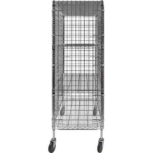 Security Cart, Chrome Plated, 48" x 69" x 24", 500 lbs. Capacity Nassau Supply