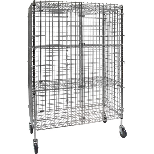 Security Cart, Chrome Plated, 48" x 69" x 24", 500 lbs. Capacity Nassau Supply