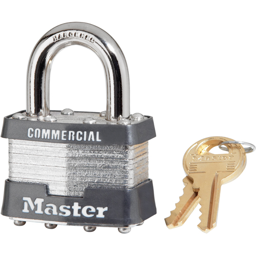 Commercial Padlock, Keyed Different, Laminated Steel, 1-3/4" Width Nassau Supply