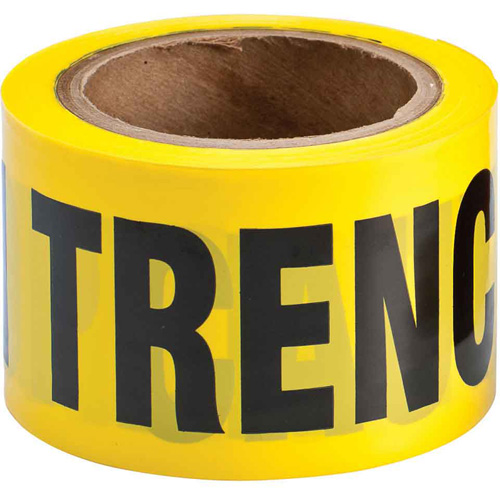 Ruban pour barricade, Anglais, 3" la x 200' lo, 3 mils, Noir sur jaune Nassau Supply