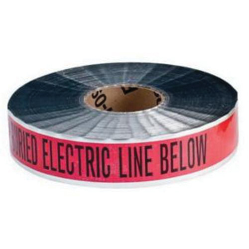 "Electric Line" Identoline&reg; Underground Warning Tape, 2" W x 1000' L, Black on Red Nassau Supply
