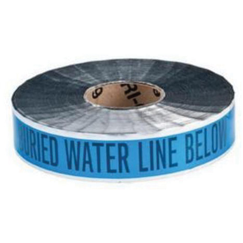 "Water Line" Identoline&reg; Underground Warning Tape, 2" W x 1000' L, Black on Blue Nassau Supply