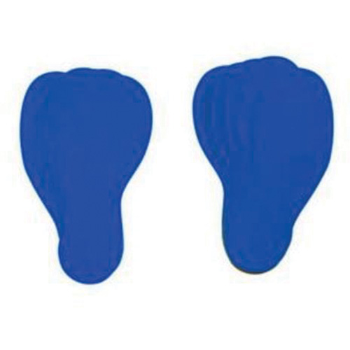 Floor Marking Labels, Footprint, 12" L x 3.75" W, Blue, Vinyl Nassau Supply