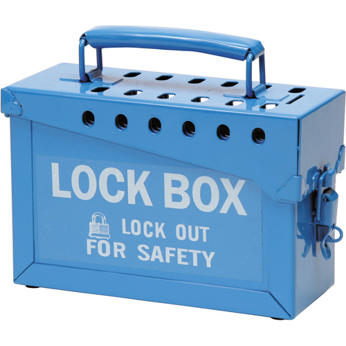 Coffret de s&eacute;curit&eacute; portatif en m&eacute;tal, Bleu Nassau Supply