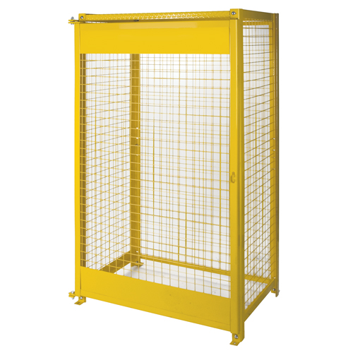 Gas Cylinder Cabinets, 10 Cylinder Capacity, 44" W x 30" D x 74" H, Yellow Nassau Supply