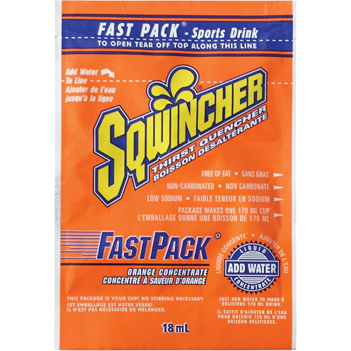 Sqwincher&reg; Boisson de r&eacute;hydratation Fast Pack, Emballage-portion, Orange Nassau Supply