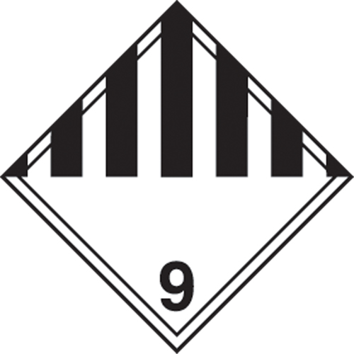 TDG Shipping Labels, Class 9, Miscellaneous Dangerous Goods, Vinyl Nassau Supply