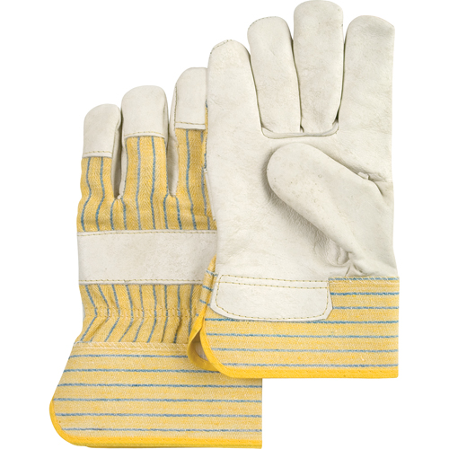 Standard-Duty Dry-Palm Fitters Gloves, Large, Grain Cowhide Palm, Cotton Inner Lining Nassau Supply