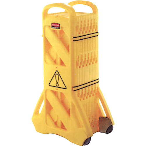 Portable Mobile Barriers, 13' L, Plastic, Yellow Nassau Supply