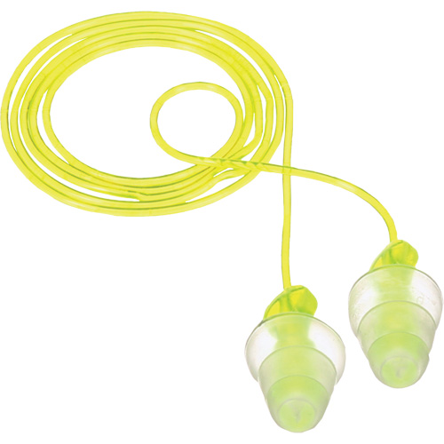 E-A-R Tri-Flange Reusable Earplugs, Corded, Bulk - Polybag, 26 dB NRR, One-Size Nassau Supply