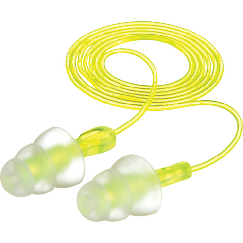 E-A-R Tri-Flange Reusable Earplugs, Corded, Bulk - Polybag, 26 dB NRR, One-Size Nassau Supply
