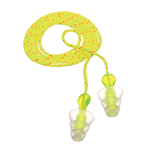 E-A-R Tri-Flange Reusable Earplugs, Corded, Bulk - Polybag, 26 dB NRR, One-Size Nassau Supply