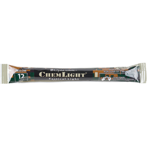 B&acirc;tons de s&eacute;curit&eacute; luminescents Cyalume 6", Jaune, Dur&eacute;e 12 h Nassau Supply
