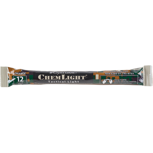B&acirc;tons de s&eacute;curit&eacute; luminescents Cyalume 6", Orange, Dur&eacute;e 12 h Nassau Supply