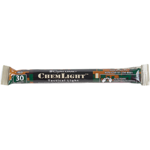 6" Cyalume&reg; Lightsticks, Red, 30 mins. Duration Nassau Supply