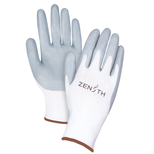 Gants l&eacute;gers enduits et respirants, 9/Grand, R&ecirc;vetement Mousse de nitrile, Calibre 13, Enveloppe en Polyester Nassau Supply