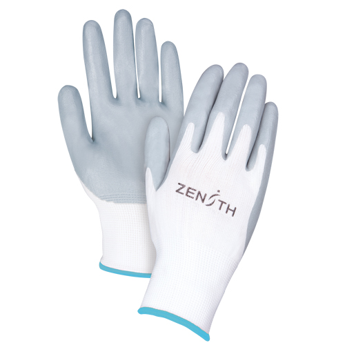 Gants l&eacute;gers enduits et respirants, 10/T-Grand, R&ecirc;vetement Mousse de nitrile, Calibre 13, Enveloppe en Polyester Nassau Supply