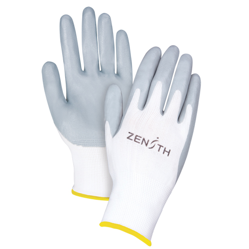 Gants l&eacute;gers enduits et respirants, 11/2T-Grand, R&ecirc;vetement Mousse de nitrile, Calibre 13, Enveloppe en Polyester Nassau Supply