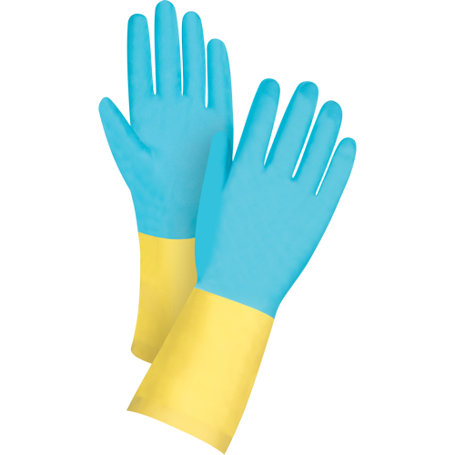 Gants tremp&eacute;s r&eacute;sistants aux produits chimiques, Taille 8, 12" lo, N&eacute;opr&egrave;ne, Doublure en Ouat&eacute;e, 20 mils Nassau Supply