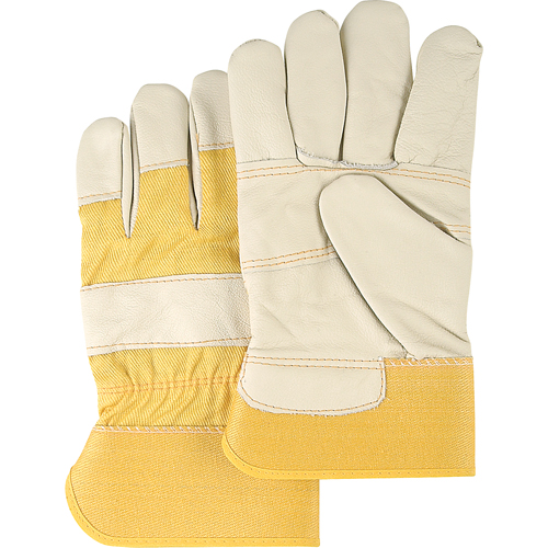 Furniture Leather Gloves, Large, Grain Cowhide Palm, Cotton Inner Lining Nassau Supply