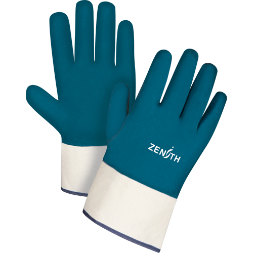 Gants &agrave; poignet de s&eacute;curit&eacute; de poids lourd, 11/2T-Grand, R&ecirc;vetement Nitrile, Enveloppe en Coton Nassau Supply