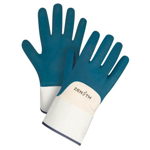 Gants &agrave; poignet de s&eacute;curit&eacute; de poids lourd, 10/T-Grand, R&ecirc;vetement Nitrile, Enveloppe en Coton Nassau Supply