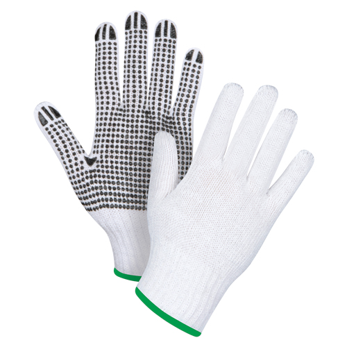 Dotted String Knit Gloves, Poly/Cotton, Single Sided, 7 Gauge, Medium Nassau Supply