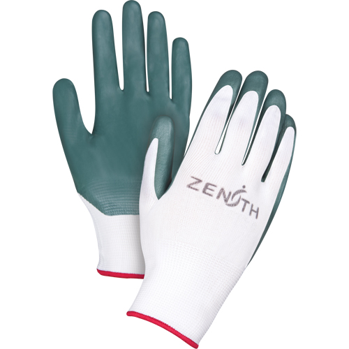 Gants enduits confortables de premi&egrave;re qualit&eacute;, 10/T-Grand, R&ecirc;vetement Nitrile, Calibre 13, Enveloppe en Polyester Nassau Supply