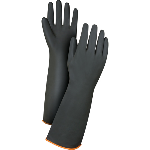 Heavyweight Chemical-Handling Gloves, Size Large/9, 18" L, Rubber Latex, 30-mil Nassau Supply