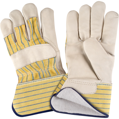 Abrasion-Resistant Winter-Lined Fitters Gloves, X-Large, Grain Cowhide Palm, Cotton Fleece Inner Lining Nassau Supply