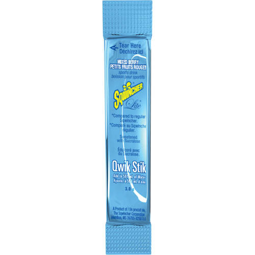 Sqwincher&reg; ZERO&reg; Qwik Stik Rehydration Drink, Powder, Mixed Berry Nassau Supply