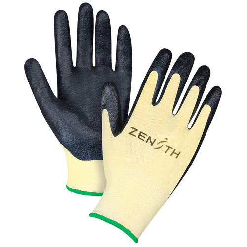 Gants r&eacute;sistants &agrave; la coupe avec prise sup&eacute;rieure, Taille Moyen/8, Calibre 13, Rev&ecirc;tement Mousse de nitrile, Enveloppe en Aramide, ANSI/ISEA 105 niveau 3/EN 388 niveau 5 Nassau Supply