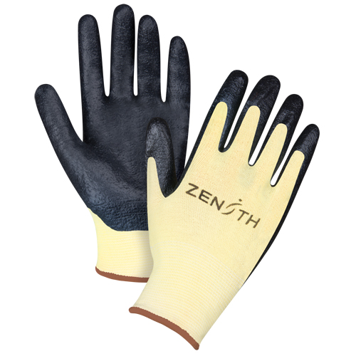 Gants r&eacute;sistants &agrave; la coupe avec prise sup&eacute;rieure, Taille Grand/9, Calibre 13, Rev&ecirc;tement Mousse de nitrile, Enveloppe en Aramide, ANSI/ISEA 105 niveau 3/EN 388 niveau 5 Nassau Supply