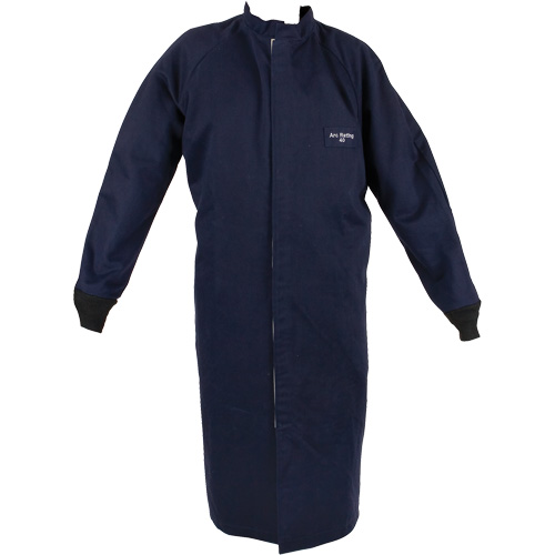 Arc Flash Long Coat, Small, Navy Blue, 40 cal/cm² Nassau Supply