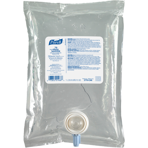 Gel d&eacute;sinfectant pour les mains NXT Advanced, 1000 ml, Cartouche de recharge, 70 % alcool Nassau Supply