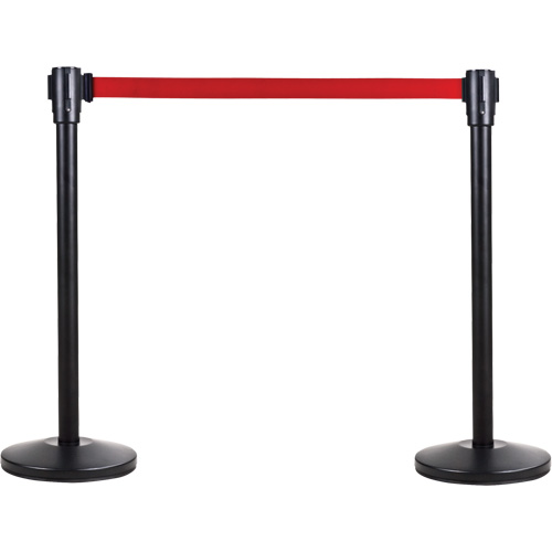 Poteau r&eacute;cepteur pour barri&egrave;res sur pieds pour le contr&ocirc;le des foules, Hauteur de 35", Noir Nassau Supply