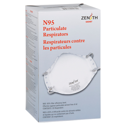 Particulate Respirators, N95, NIOSH Certified, Medium/Large Nassau Supply