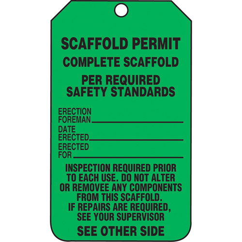 &eacute;tiquettes de s&eacute;curit&eacute; d'inspection et de contr&ocirc;le de l'&eacute;tat de l'&eacute;quipement, Papier cartonn&eacute;, 3-1/8" la x 5-7/8" h, Anglais Nassau Supply