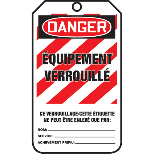 Lockout Tags, Plastic, 3-3/8" W x 5-7/8" H, French Nassau Supply