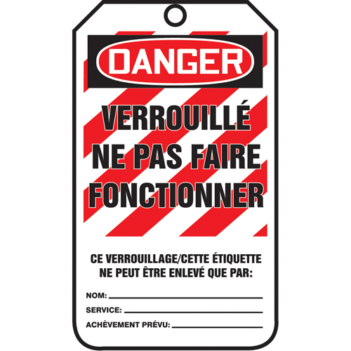 Lockout Tags, Cardstock, 3-1/8" W x 5-7/8" H, French Nassau Supply
