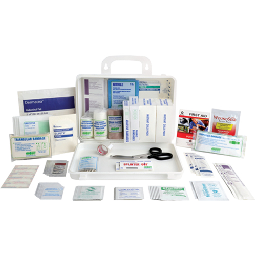 Trousses de premiers soins pour les sports, Dispositif m&eacute;dical Classe 1, Boîte en plastique Nassau Supply