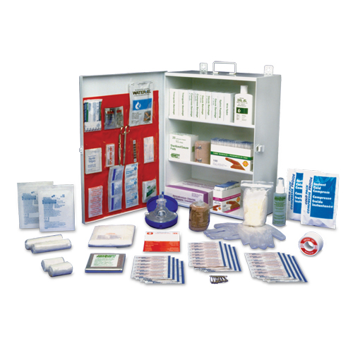 Trousses de premiers soins standard pour le milieu de travail Ontario, Dispositif m&eacute;dical Classe 1, Boîte en m&eacute;tal Nassau Supply