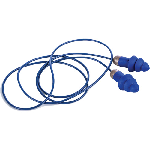 Bouchons d'oreille r&eacute;utilisables et d&eacute;tectable Rockets, Avec cordon, Taille unique, Vrac - &eacute;tui en plastique, NRR dB 27 Nassau Supply